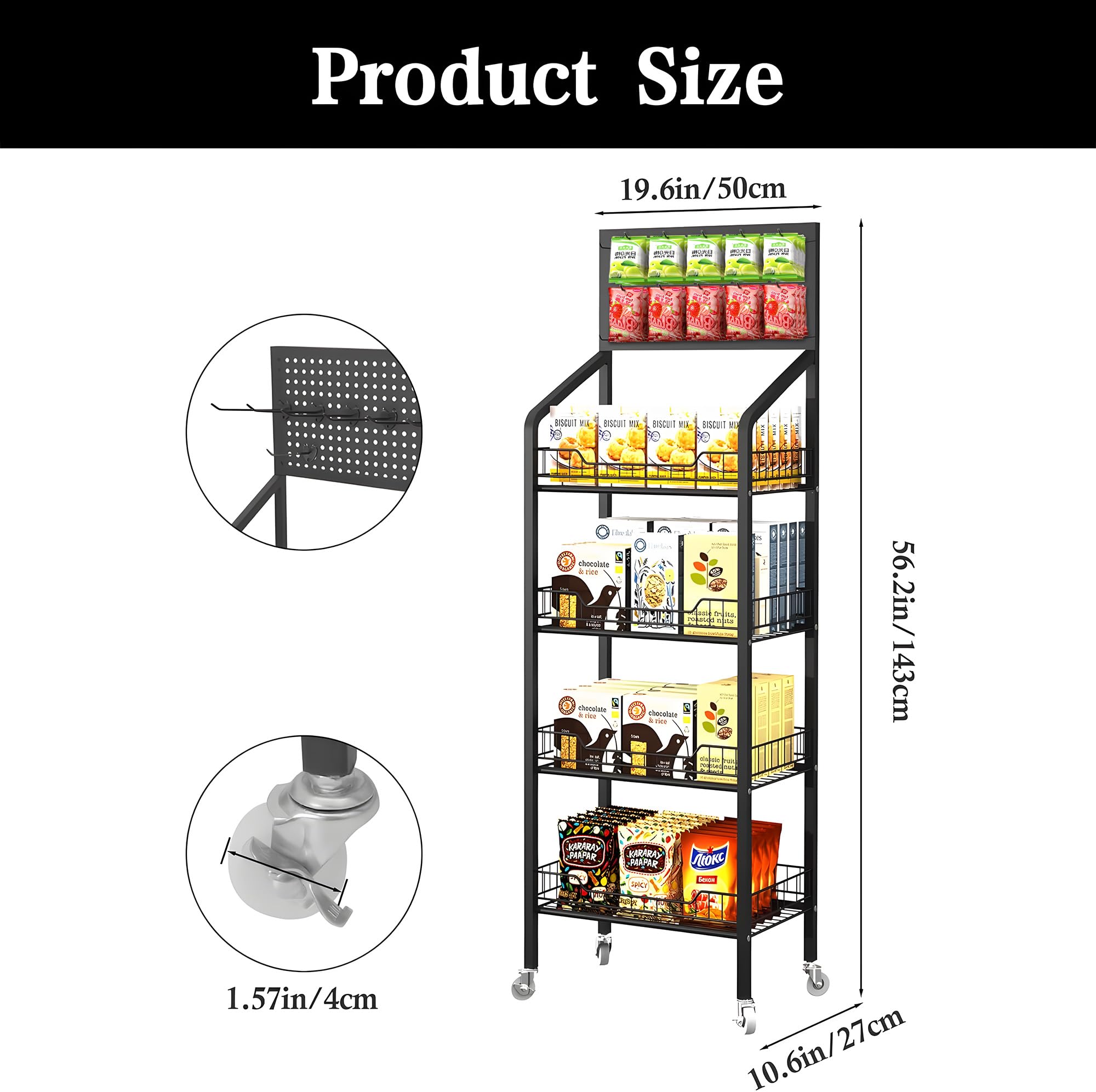 Amazon.com: Qriocioa Retail Snack Display Rack 4-Tier Metal Candy